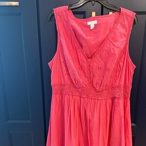 Charter Club pink Eyelet Lace-Trim Midi Dress